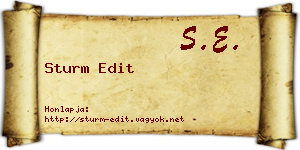 Sturm Edit névjegykártya
